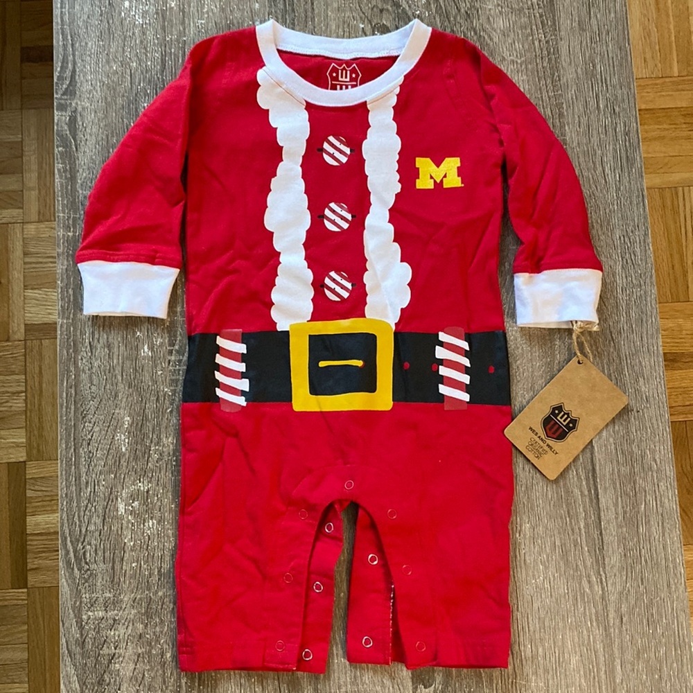 Michigan State Wolverine’s Santa One Piece 6 months